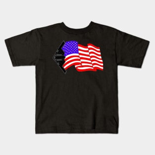 B2 Spirit Bomber with American Flag Kids T-Shirt